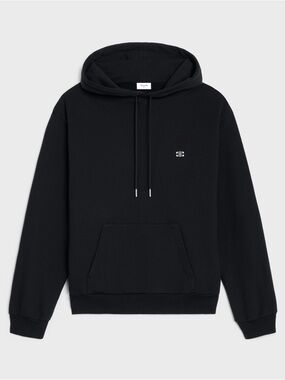 Celine Black Men's Hoodie with Small Embroidered Logo
